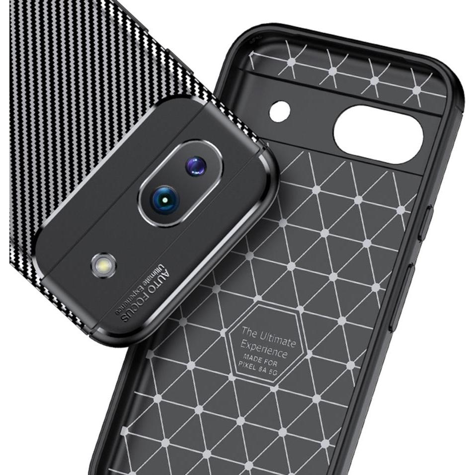 Thumbnail - Screenguard Google Pixel 8a Hülle Carbon Design TPU Case (Google Pixel 8), Smartphone Hülle, Schwarz