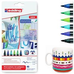 Actual product image Edding Porcelain Pens Cool Colours Set of 6. (Multicoloured, 4 mm, 6 x)