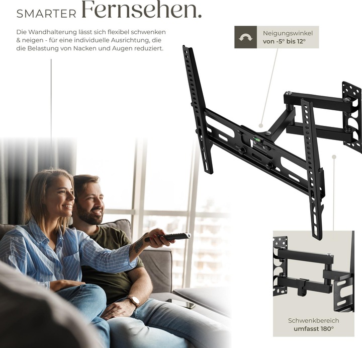 Produktbild tectake TVWandhalterung (Wand, 55", 50 kg)