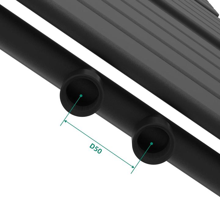 Produktbild Neu.Haus Handtuchheizkörper Voss Schwarz 180x40cm Lamellen (801 W)