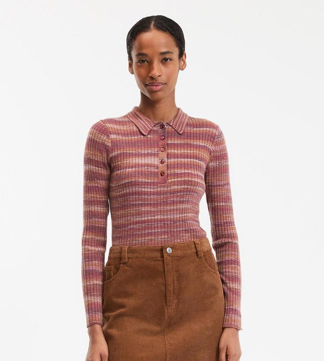 Immagine prodotto La Redoute Collections Pullover mit geknöpftem Polokragen aus feinem Rippstrick (M)