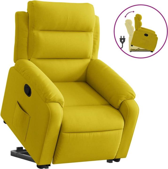 Immagine prodotto VidaXL Poltrona reclinabile Poltrona ausiliaria Stand-up Poltrona TV Poltrona reclinabile in velluto giallo