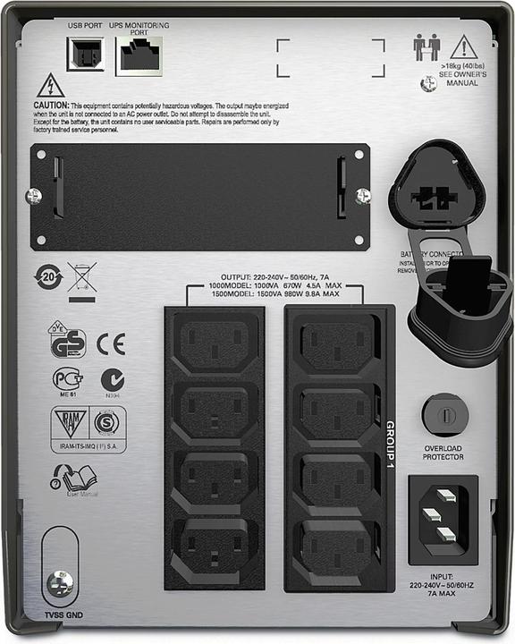 Actual product image APC Smart-UPS uninterruptible power supplies (1000 VA, 670 W, Line-interactive UPS)