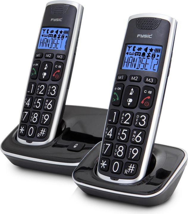 Productafbeelding Fysic FX-6020 - Grote knop Dect telefoon - 2 handsets - Zwart