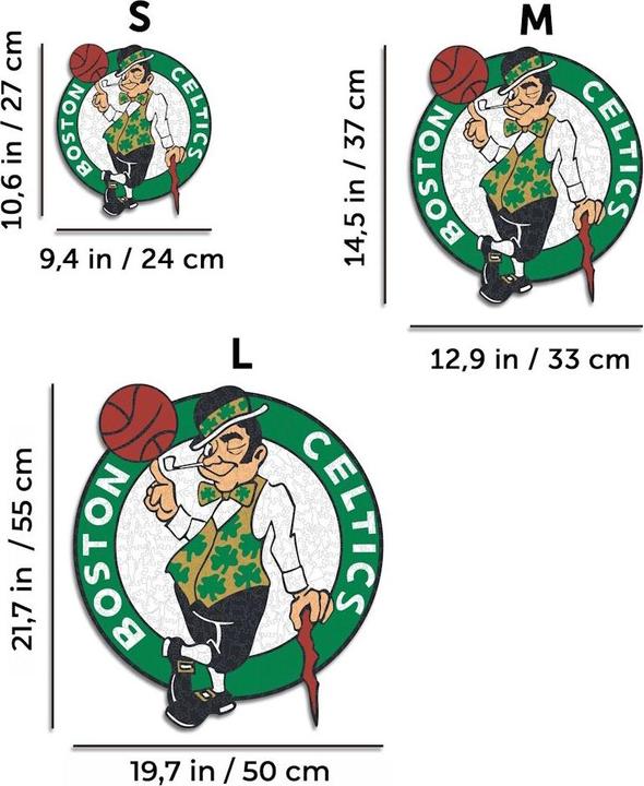 Actual product image Iconic NBA - Boston CelticsWooden Puzzle Size S (150 pieces) (150 pieces)