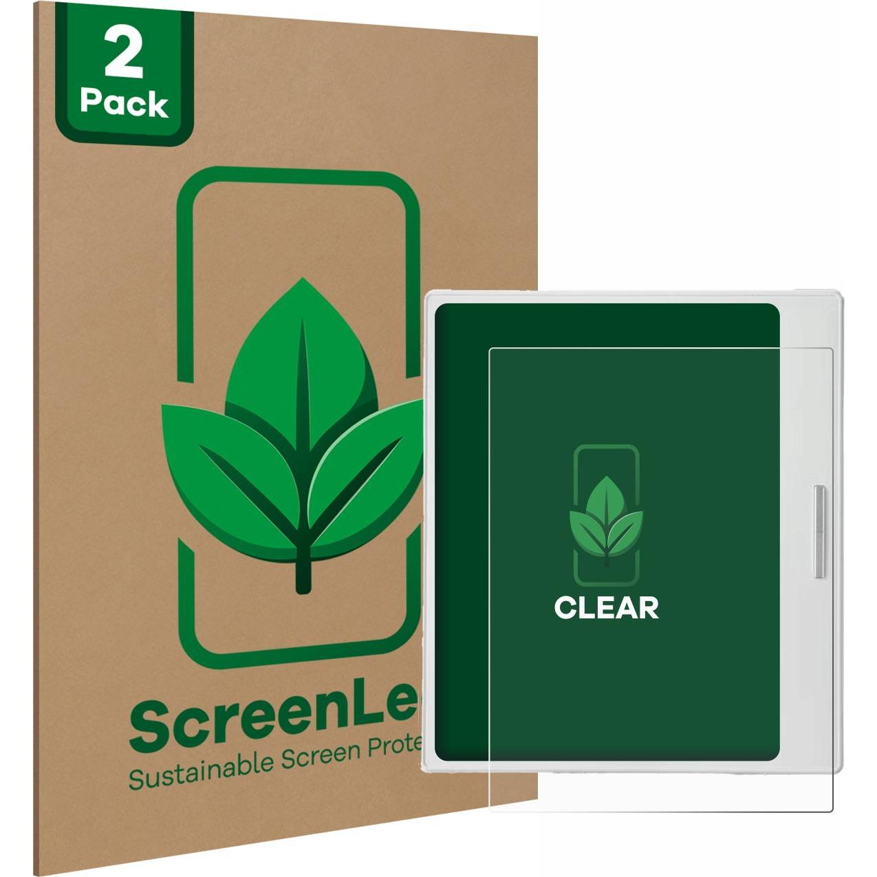 ScreenLeaf Schutzfolie nachhaltiger Displayschutz Displayschutzfolie Folie Klar Transparent, eReader Zubehör, Transparen...