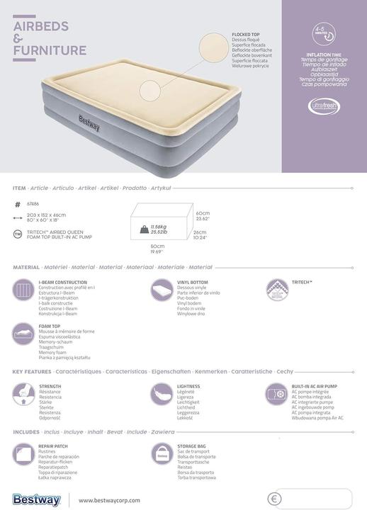 Produktbild Bestway Air Bed Queen (150 x 200 cm)