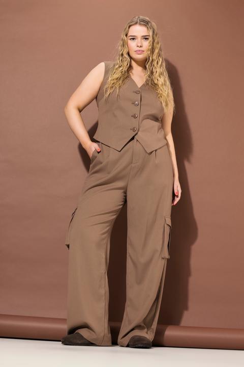 Produktbild Studio Untold Cargohose, High Waist, Wide Legs, teilelastischer Bund, Cargotaschen (52)