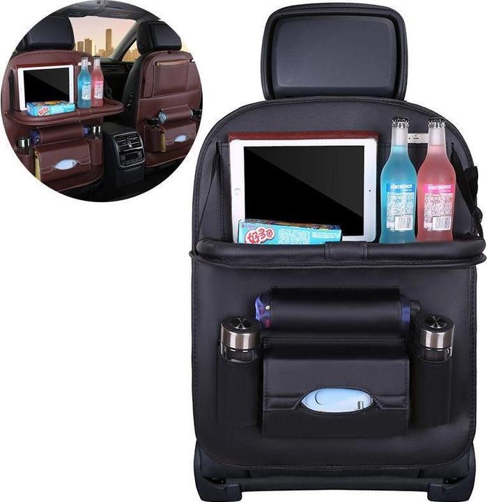 Hurtel Auto-Organizer für den Sitz, klappbares Regal, Mini-Autotisch, schwarz