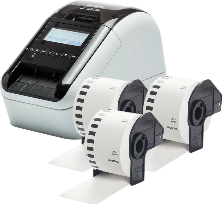 Immagine prodotto Brother QL-820NWBcVM con 3 rotoli di etichette (300 dpi)