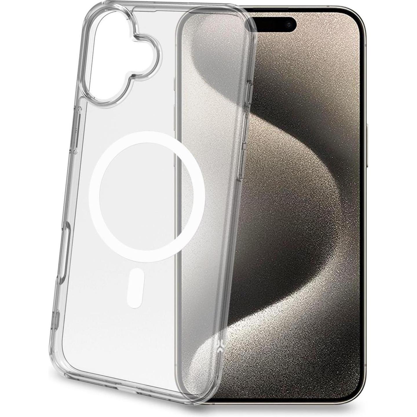 Celly GelSkinMag voor iPhone 16 Plus (Apple iPhone 16 Plus), Smartphonehoes, Transparant