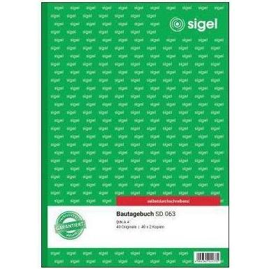 Sigel, Formular, Bautagebuch Papierformat: DIN A4 Anzahl der Blätter: 3 x 40 Bl. (40 x)