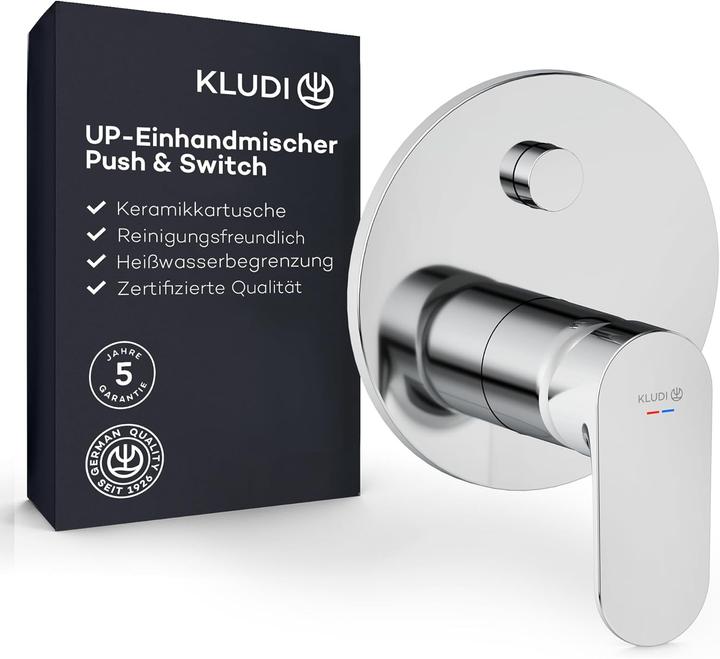 Produktbild Kludi X1 Unterputz Wannefüll-& Brause-Einhandmischer, push & switch