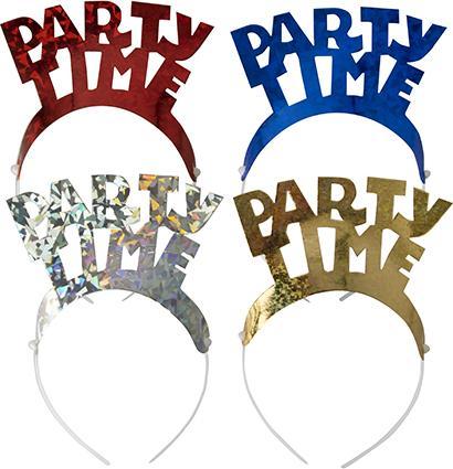 Papstar Haarbandjes assorti kleuren Party Time Metallic