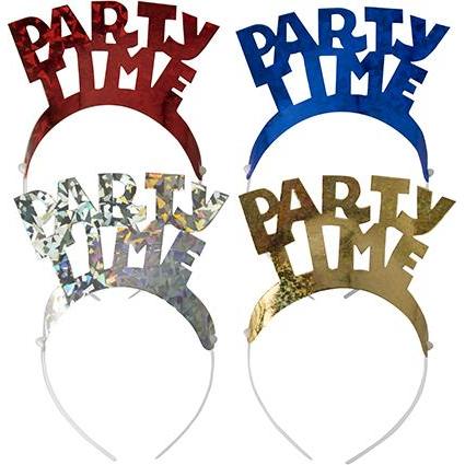 8x Papstar, Haarband + Haarreif, Haarreifen farbig sortiert Party Time Metallic Party Time Metallic