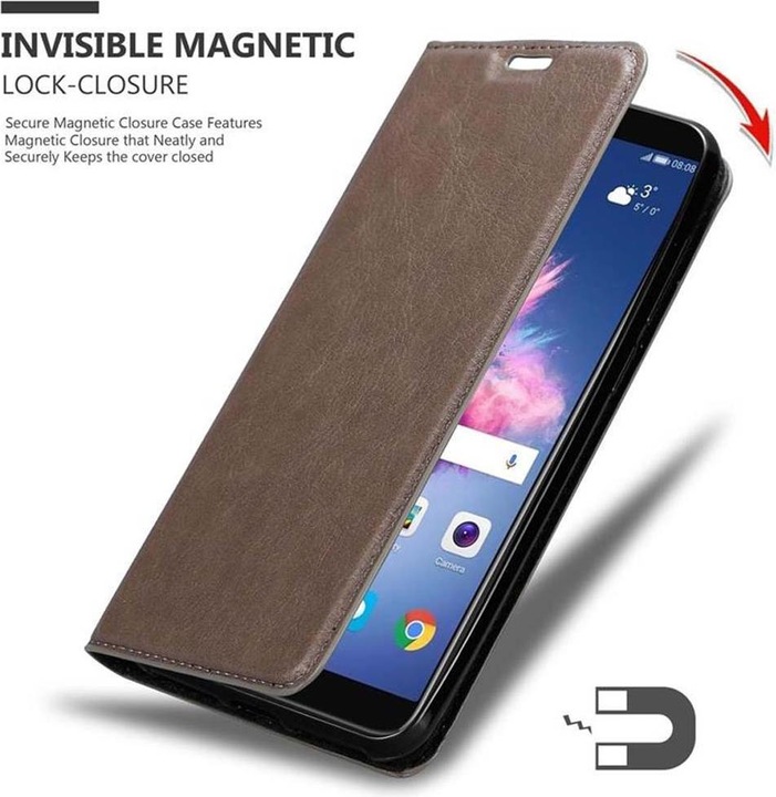 Actual product image Cadorabo Book Invisible Magnet Cover (Huawei Enjoy 7S, Huawei P Smart (2018))