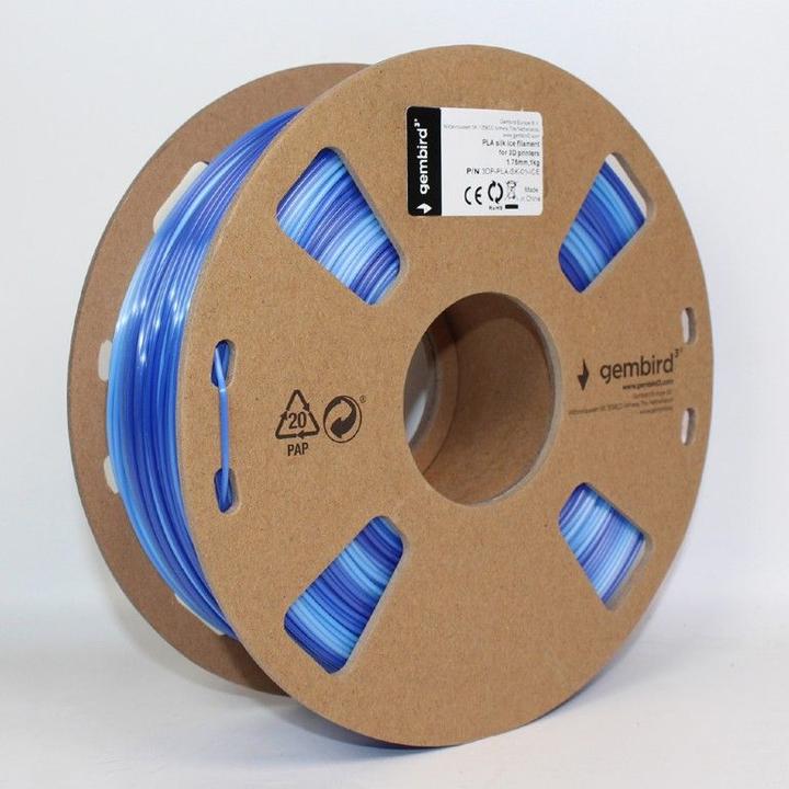 Image du produit Gembird Filament, PLA Silk Ice, 1.75 mm, 1 kg (1.75 mm, 1320 g)