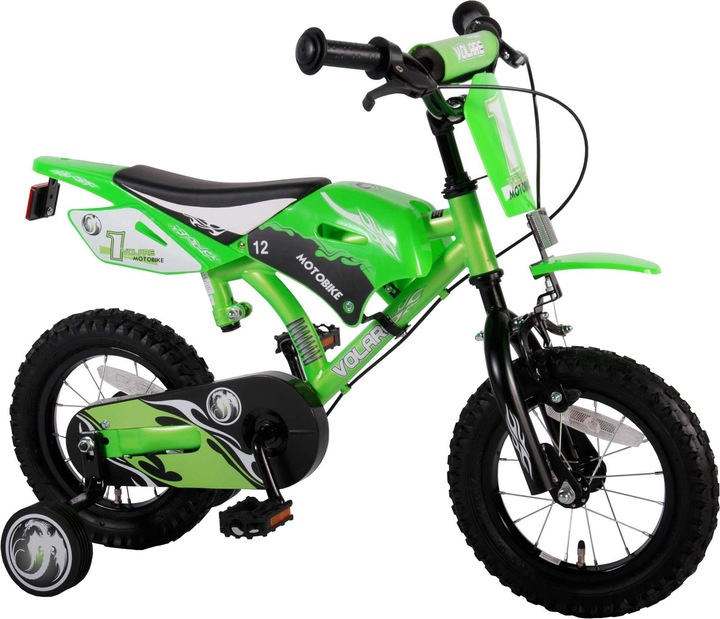 Volare Moto per bambini - Ragazzi - 12 pollici - Verde - Due freni a mano (12")