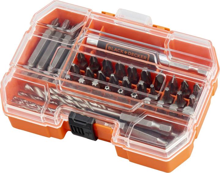 Actual product image Black & Decker 45-piece bit and drill bit set (consisting of 6x HSS hexagon drill bits, 30x screwdriver bits (Cross Phillips PH, Cross Pozidriv PZ)