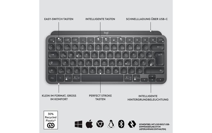 Produktbild Logitech MX Keys Mini (CH, Kabellos)