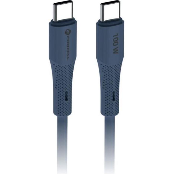 Forcell Cable Cable USB C to USB C F-Energy QC4.0 PD 5A 100W Silicone 1 m C347 navy blue, Cavo USB