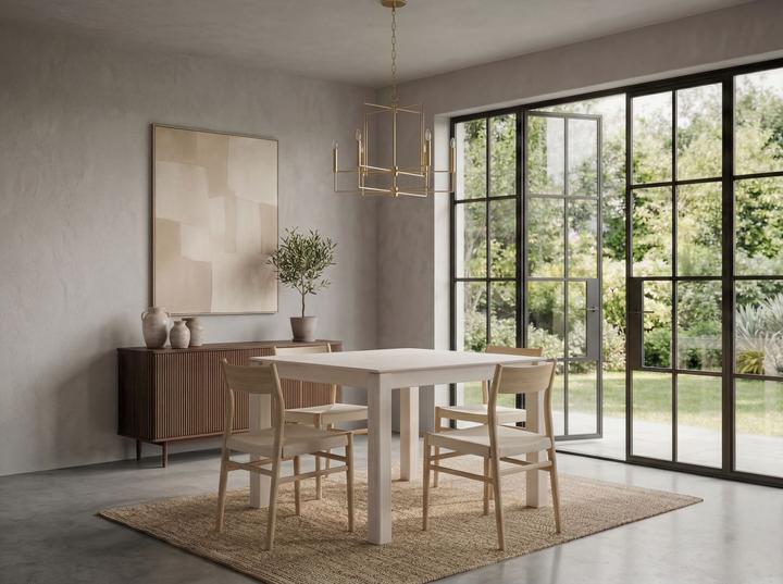 Produktbild FineBuy Esstisch Massivholz 80cm Esszimmertisch White Wash Küchentisch 4 Personen Tisch (80 x 80 x 75 cm)