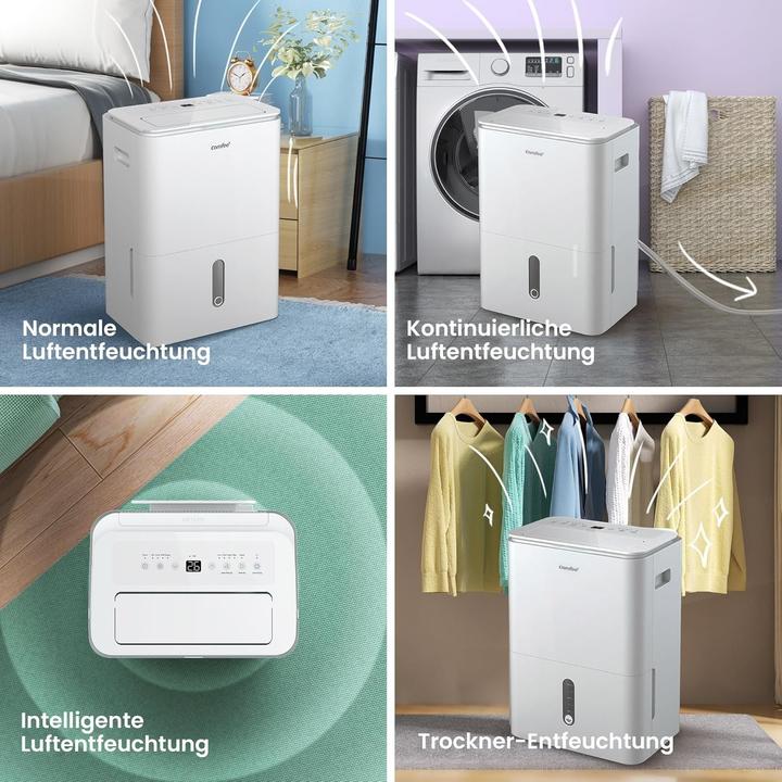 Produktbild Comfee Luftentfeuchter mit App-Steuerung, 4 Modi, Ionisator und Wäschetrockner-Funktion (52 m², 20 l/24h)