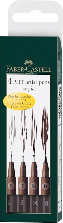 Actual product image Faber-Castell PITT Artist Pen (Brown, 4 x)
