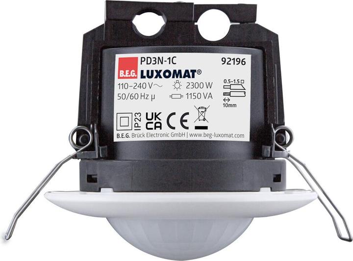 Actual product image BEG Luxomat flush-mounted motion detector 92196 PD3N-1 C-DE 360' 230V 1 channel white (10 m)