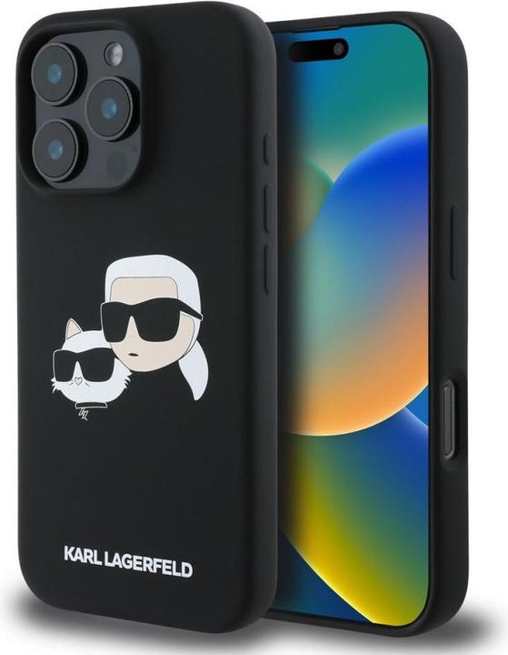Produktbild Karl Lagerfeld KLHMP16XSKCHPPLK iPhone 16 Pro Max czarny/black HC MagSafe Sil Double Heads Print (Apple iPhone 16 Pro Max)