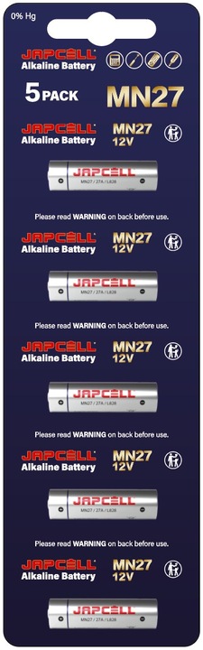 Actual product image Japcell Alkaline Battery (5 pcs., A27)