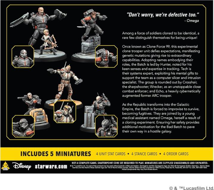 Produktbild Atomic Mass Games AMGD1024 - Star Wars: Shatterpoint - Clone Force 99 Squad Pack (Squad-Pack Kloneinheit 99