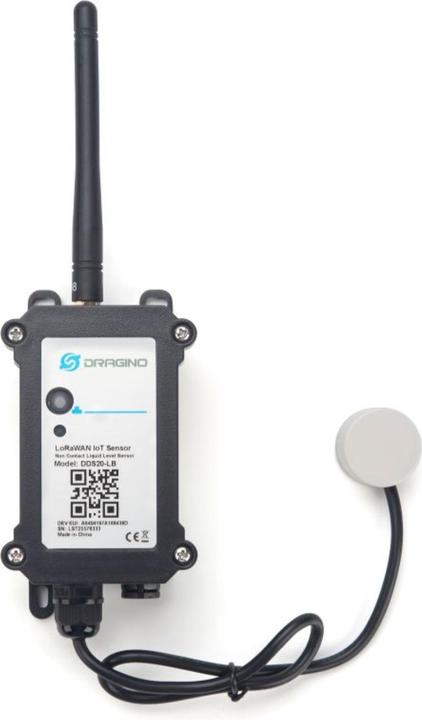 Actual product image Dragino DDS20-LB LoRaWAN Ultrasonic Liquid Level Sensor Node 868MHz