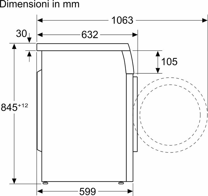 Image du produit Bosch Hausgeräte Série 6 Lave-linge à chargement frontal 9 kg 1400 UmA ITModèle (9 kg, Gauche)