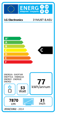 Energie-Label LG 31MU97-B Digital Cinema 4K (4096 x 2160 Pixel, 31")