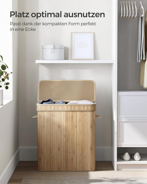 Produktbild Songmics Wäschekorb Wäschesammler Bambus 100l (100 l)