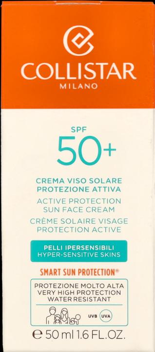 Actual product image Collistar CS Sun - Active Protection Sun Face Cream Anti-Wrinkle SPF 50+ (Sun cream face, SPF 50, 50 ml)