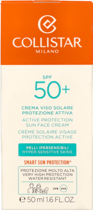 Actual product image Collistar CS Sun - Active Protection Sun Face Cream Anti-Wrinkle SPF 50+ (Sun cream face, SPF 50, 50 ml)