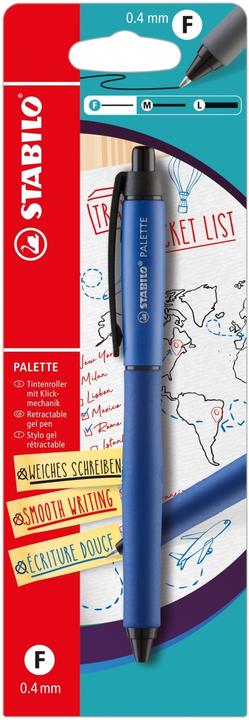 Immagine prodotto STABILO Penna roller con meccanismo a pressione - PALETTE in blu - Larghezza linea F (0, 4 mm) - Confezione (Blu, 10x)