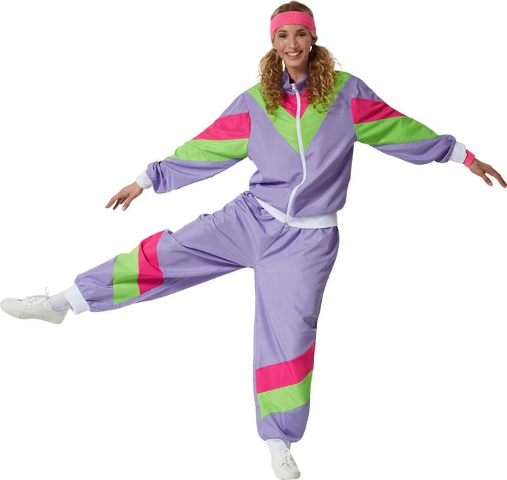 Produktbild tectake Damenkostüm Retro 80er 90er Jahre Jogginganzug (L)