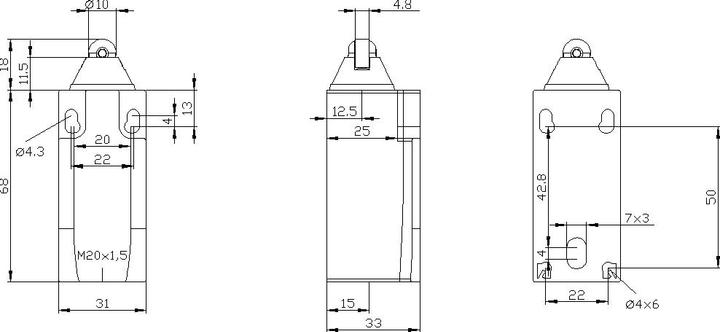 Produktbild Siemens Positionsschalter 31mm Einfachstössel