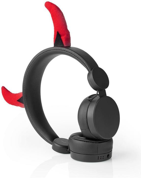 Produktbild Nedis On-Ear-Kopfhörer mit Kabel On-Ear-Kopfhörer mit Kabel 3.5 mm Seillänge: 1.20 m 85 dB Red/Schwa (Keine Geräuschunterdrückung, Kabelgebunden)