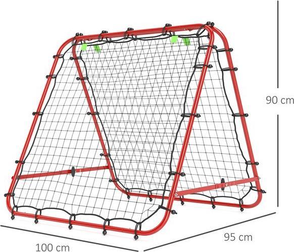 Immagine prodotto Swisshandel24 Fussball Rebounder Kickback Tor Rückprallwand Netz beidseitiger Rückprall, rot