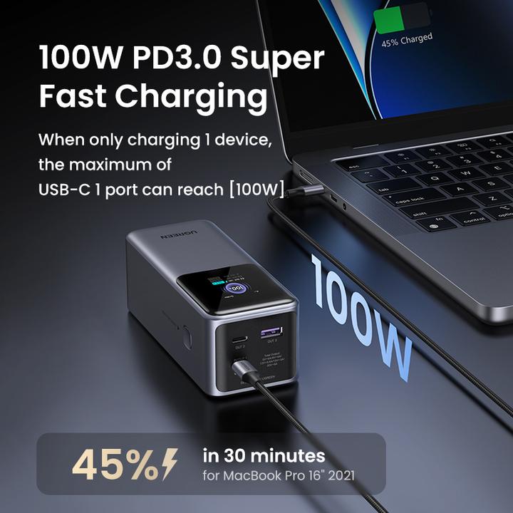 Actual product image Ugreen Nexode (20000 mAh, 130 W, 72 Wh)