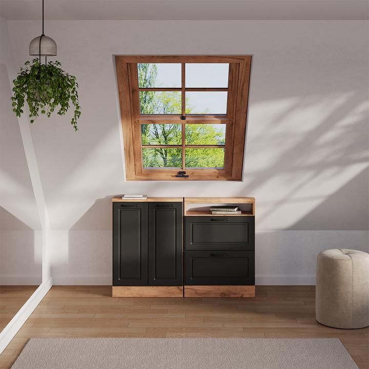 Produktbild Vichy Dachschrägenschrank Rion, Goldkraft Eiche/Anthrazit Landhaus, mit 2 Türen (46 x 60 x 81.60 cm)