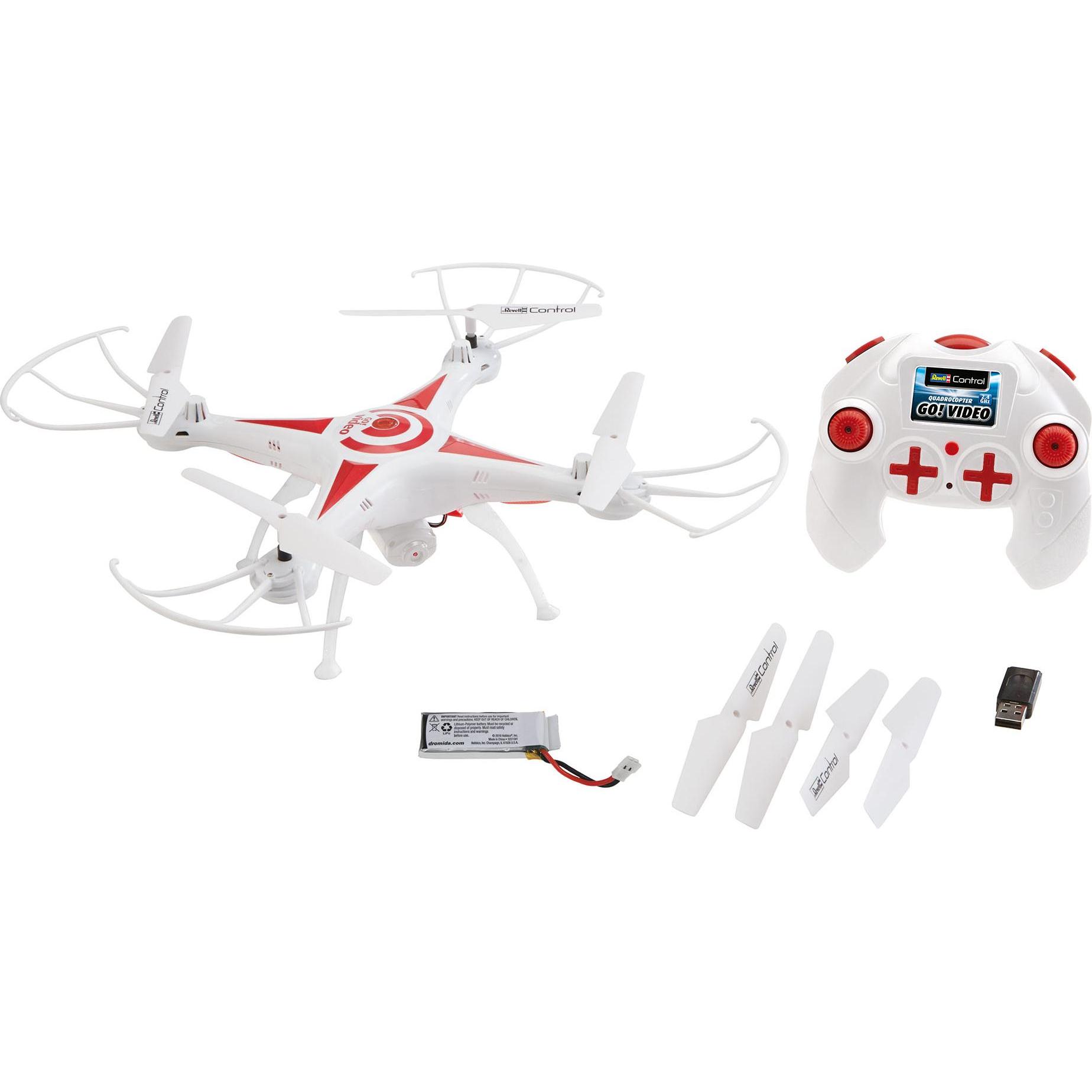 Revell Rosso/Bianco Vai A Video (6 Min, 88 G, 0.90 Mpx), Drone Rc,