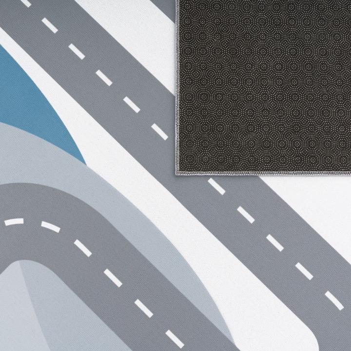 Produktbild TT Home Kinderzimmerteppich Teppich Junge Mädchen Kinderteppich Baby Rutschfest Strasse (150 x 80 cm)