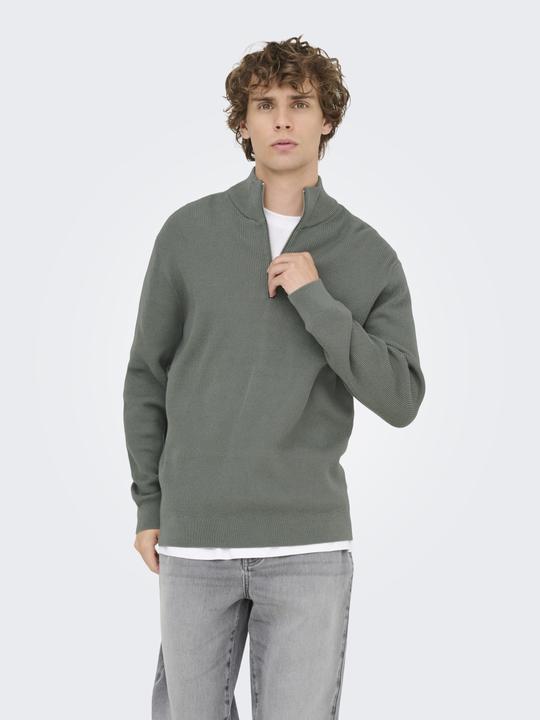 Produktbild Only & Sons Onsphil Reg 12 Struc Half Zip Knit Noos (XS)