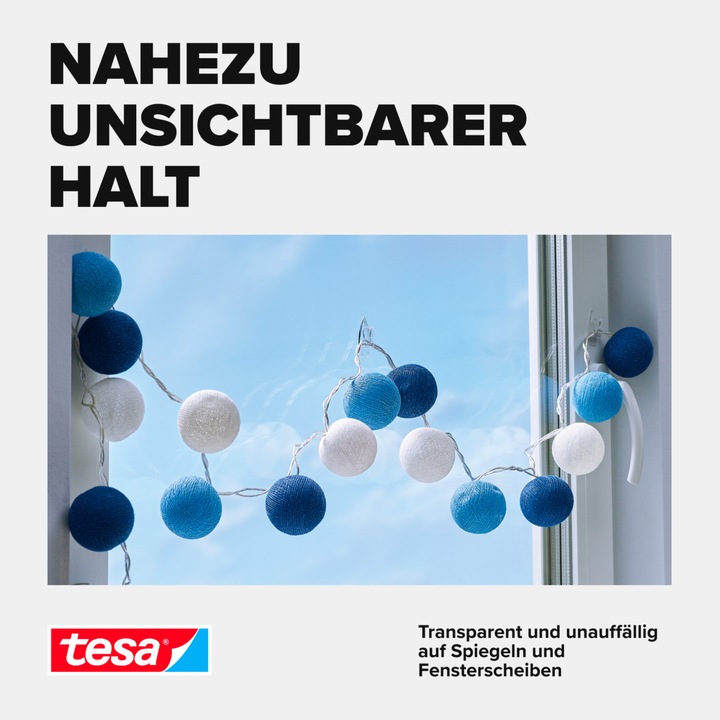 Produktbild tesa Powerstrips Transparent Deko Haken LARGE