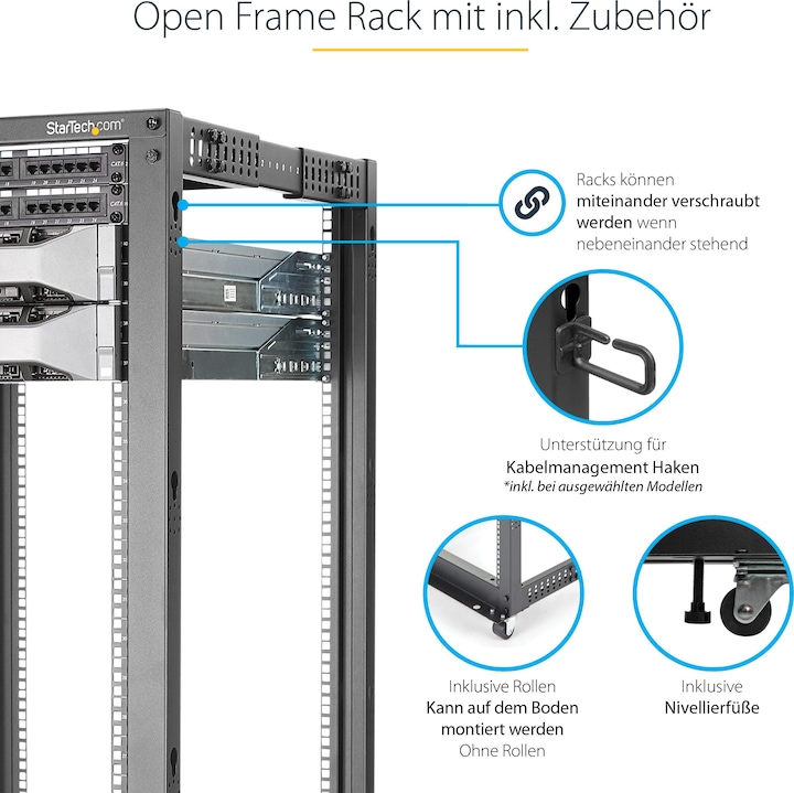 Immagine prodotto StarTech telaio aperto (25 HE, Rack da 19 pollici)